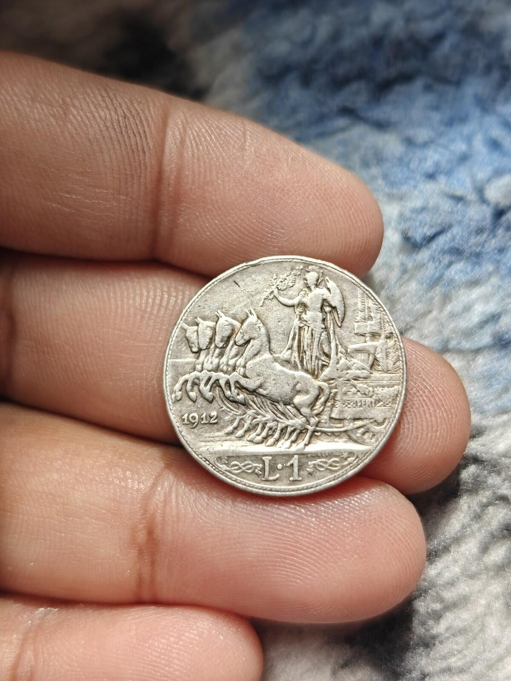 REGNO 2 LIRE 1912 LIRA ITALIANA VITTORIO EMANUELE III RE D' ITALIA ARGENTO