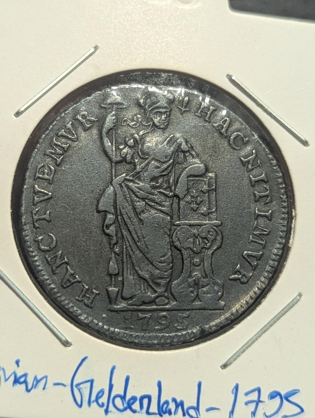 1795 Netherlands Gulden Batavian Gelderland Silver Coin Circulated Dutch