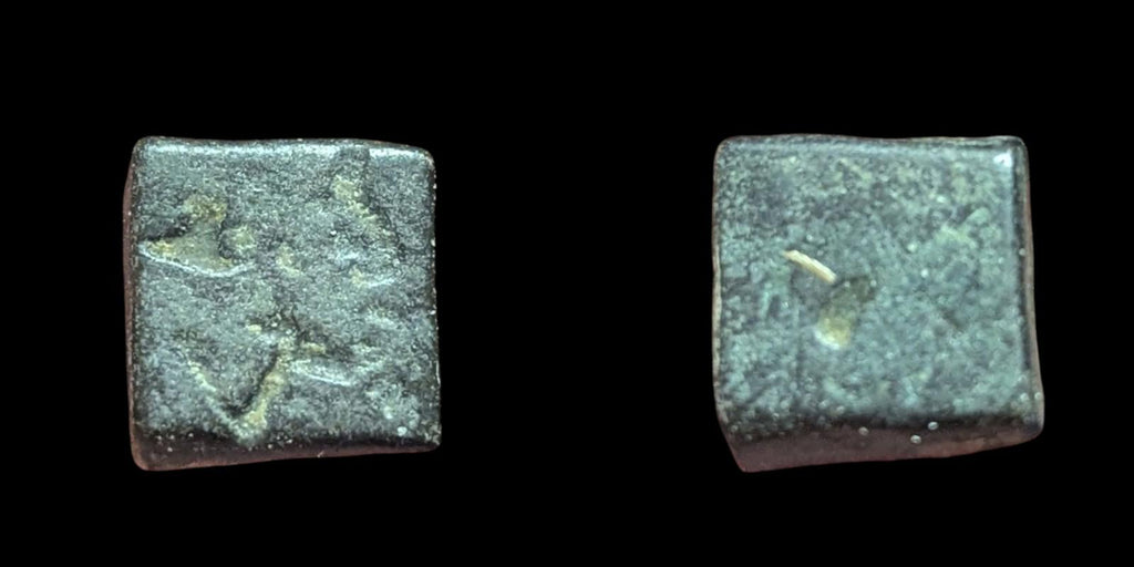 印度⭐印度河流域孔雀王朝 冲压铜币⭐乌贾因地区 公元前300年 稀有