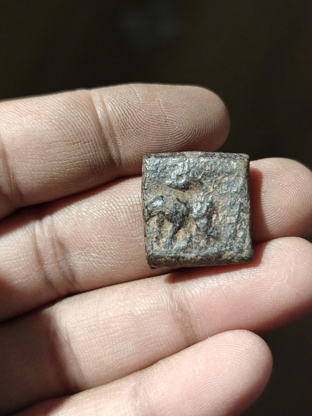 Ancient India Excellent grade Taxila  copper unit Lion-Elephant type Gandhara#