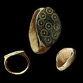 Ancient Bronze Ring GENUINE Roman Byzantine Ornamented Collectible Dark Patina