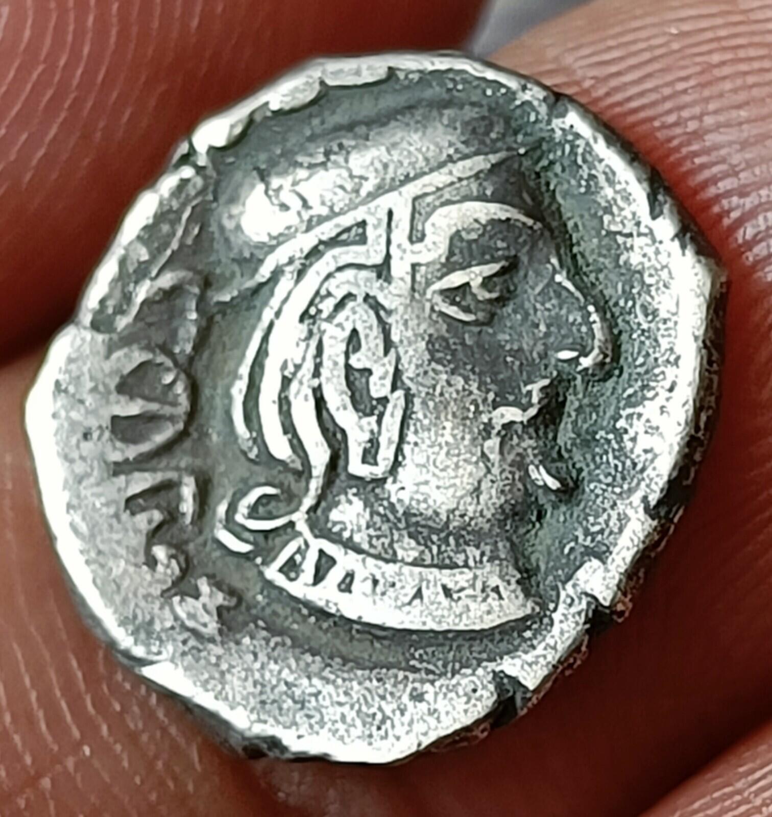 #AB66#India SILVER coin of Rudra sena Western Kshatrapas.Indo-Scythian rulers