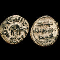 OMEYYADE : Anonyme, Post-réforme AH 77-132, Fals de bronze Hims Emesa