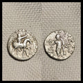 Indo Scythian Kingdom, Azes I 47-25 BC Silver Drachm Coin 2.1g/ 14.4mm