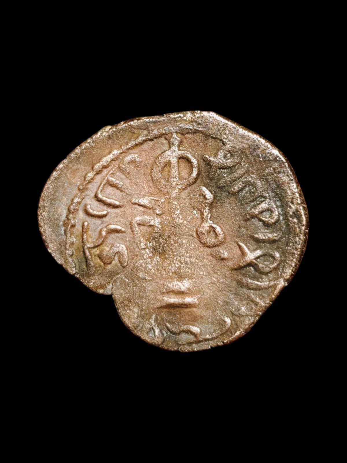 Arab Byzantine Umayyad Mu'awiya Standing Caliphate With KALIMA Islamic Coin