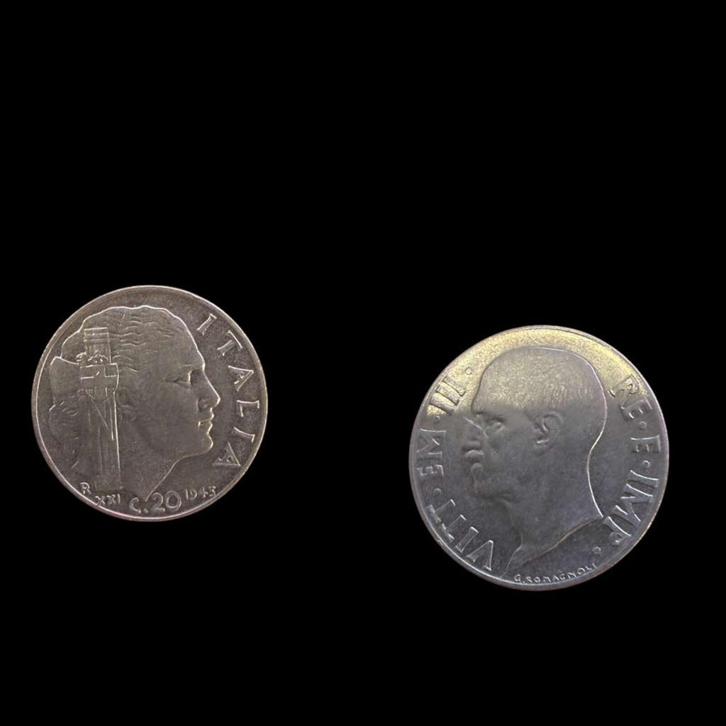 ITALY Vittorio Emanuele III 1942 R 20 CENTESIMI REEDED EDGE