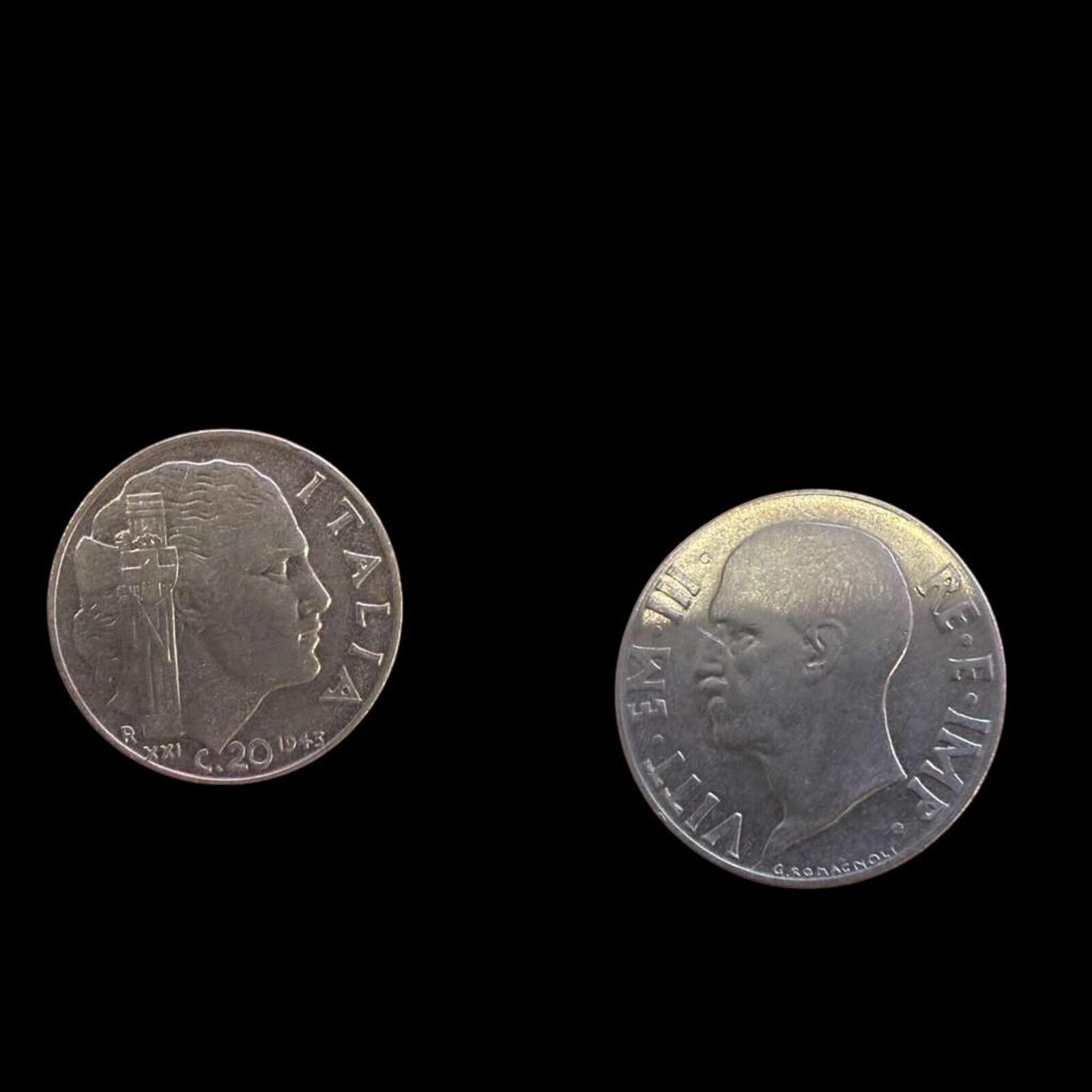 ITALY Vittorio Emanuele III 1942 R 20 CENTESIMI REEDED EDGE