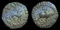 Indo Scythian Kingdom, Azes I -  ANCIENT Authentic Greek Coin BULL LION
