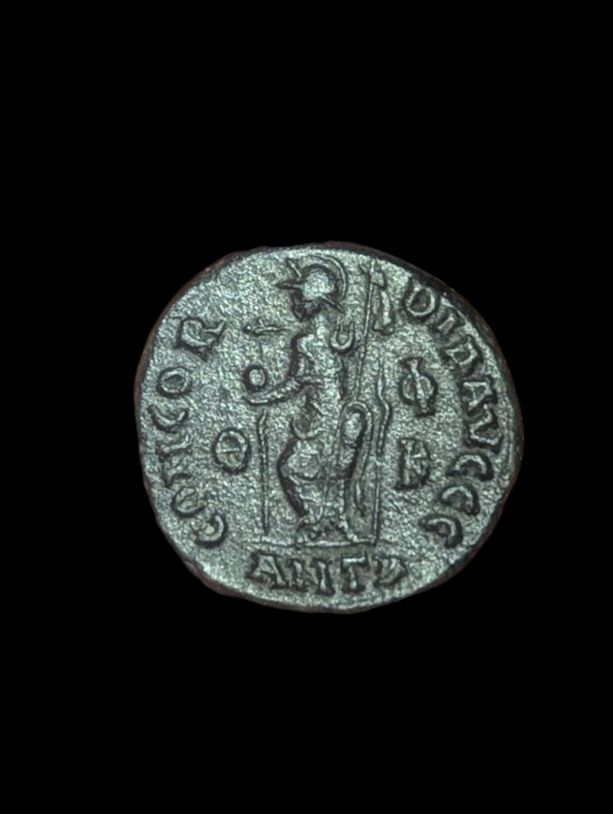 VALENTINIEN II 378 AD Monnaie romaine antique originale ROME tenant un globe, une lance