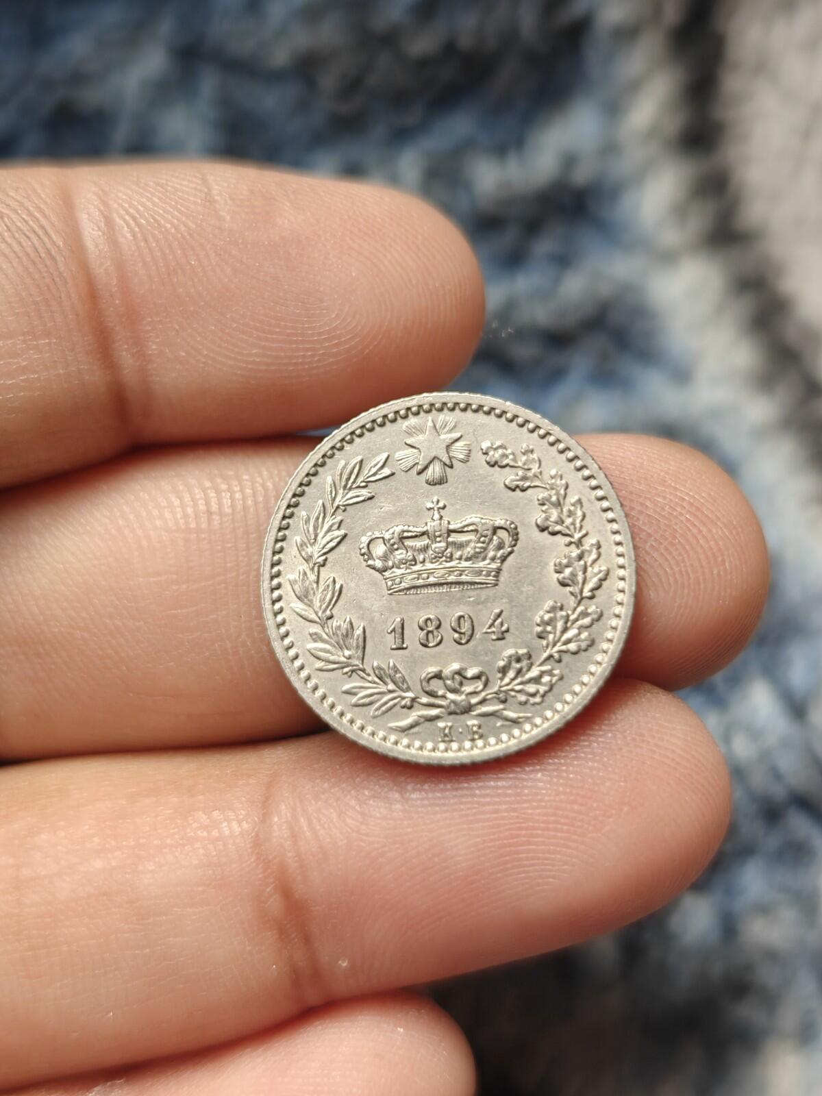 ITALY Kingdom UMBERTO I 1894 KB 20 CENTESIMI Uncirculated