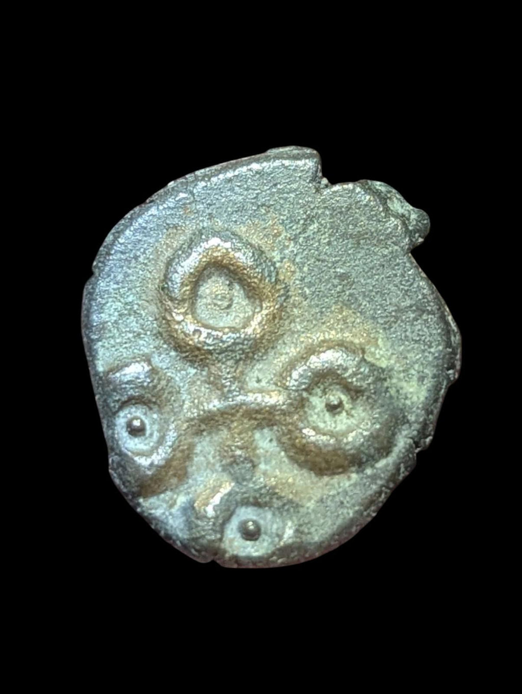 Inde ancienne Satavahana 1er siècle av. J.-C. Pièce de monnaie en potin de Satakarni à l'éléphant un Karshapana