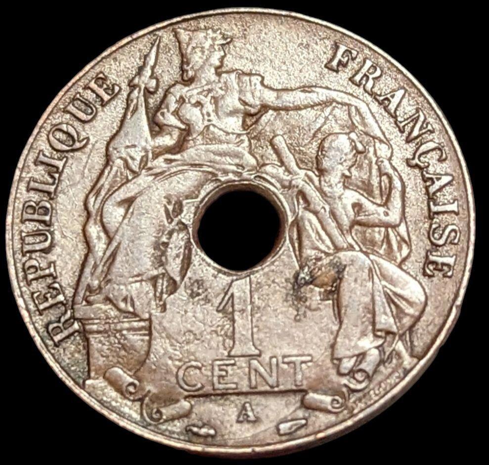 1937 French Indochina Cent Wow Grade