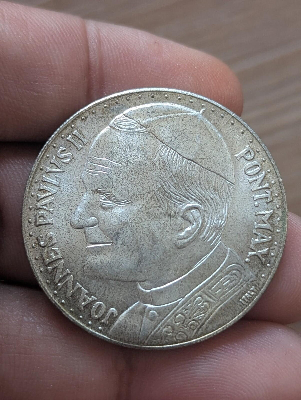 Pope John Paul II/Madonna & Child 35MM Round  AU w/Toning