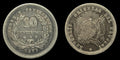 Uruguay 1877 10 Centesimos Rare Silver Coin