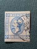 1863 Italy Italia  Franco Bollo 15c Blue Victor Emanuel Used