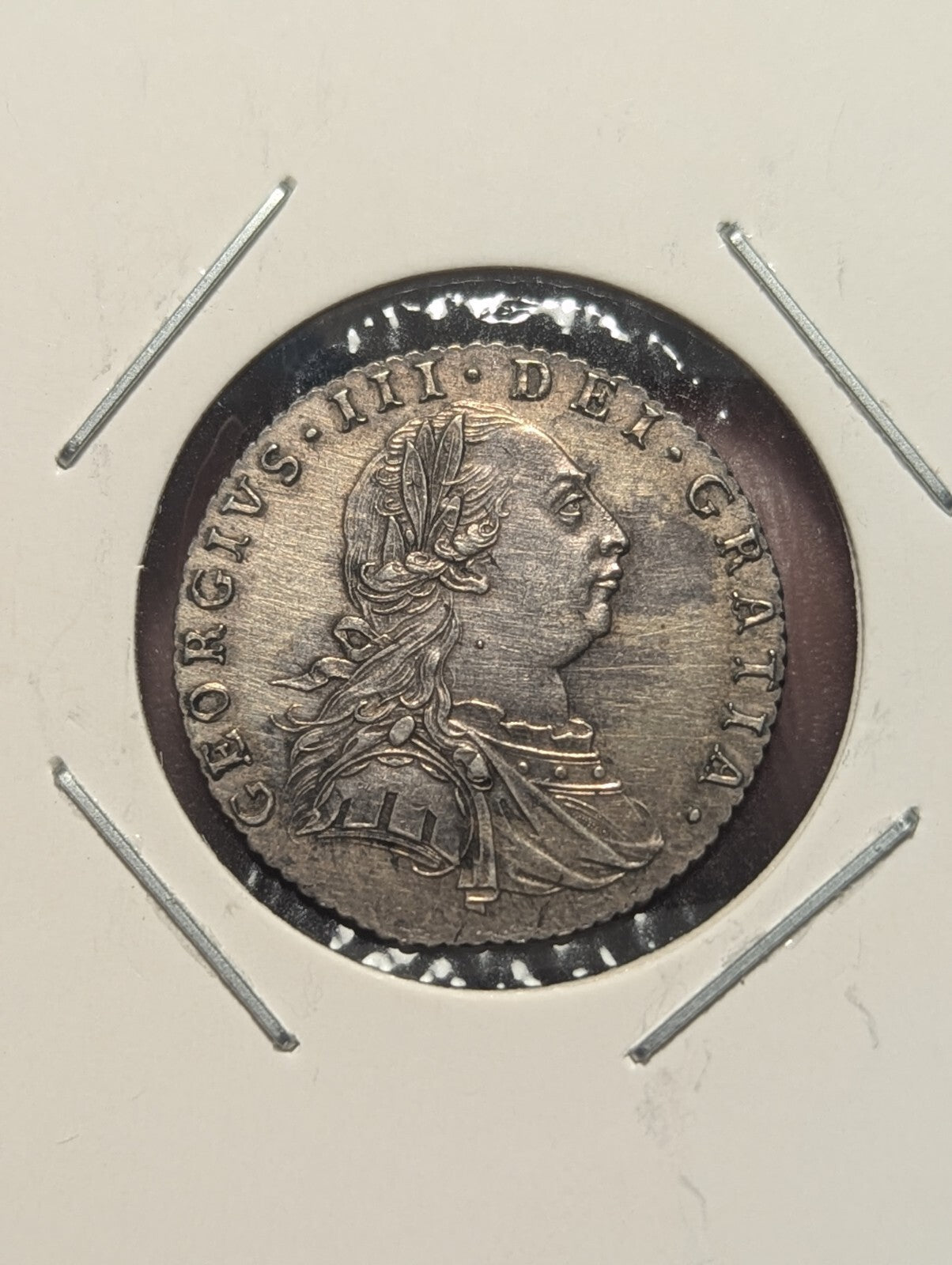 1787 Grande-Bretagne George III 6 pence Sans cœurs KM# 606.1, Sp# 3748