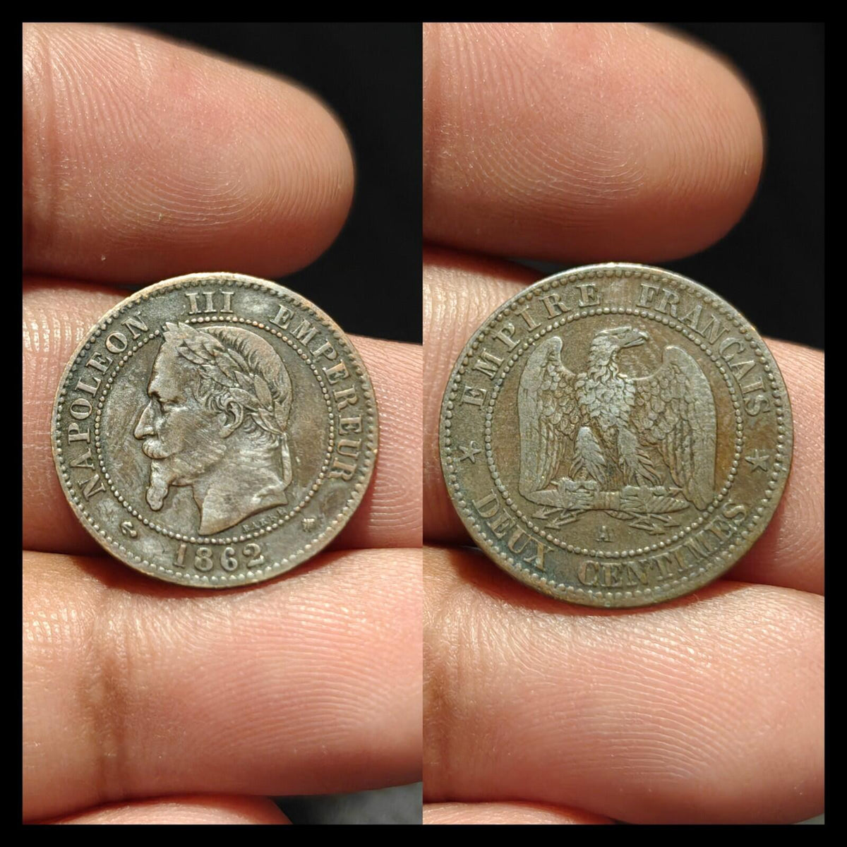 France-Napoléon III pièce de 2 centimes 1862 Monnaie de Paris !