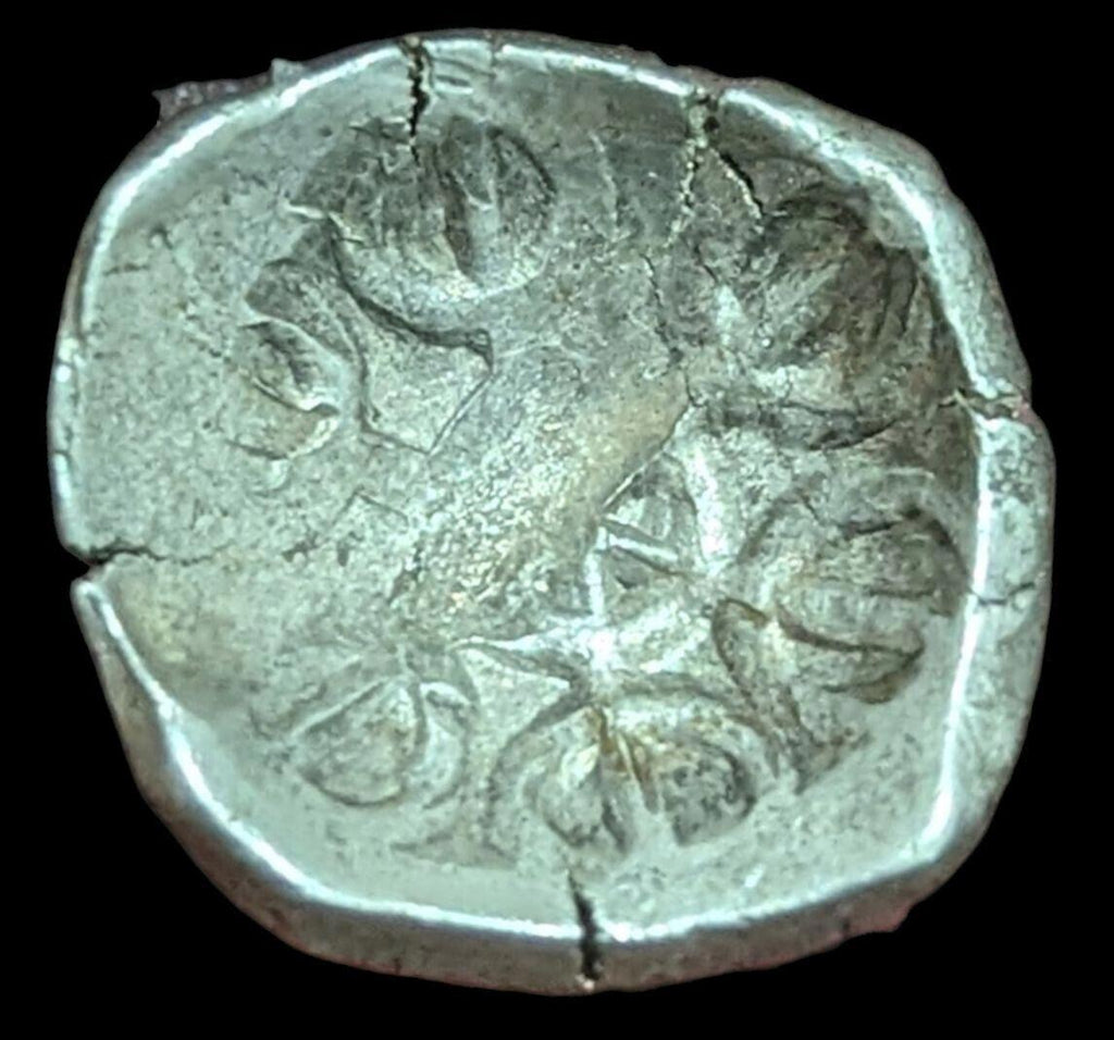 ⭐INDIA⭐ Ancient GANDHARA JANAPADA Authentic OLD 600 B.C. Silver Coin Bowl shape