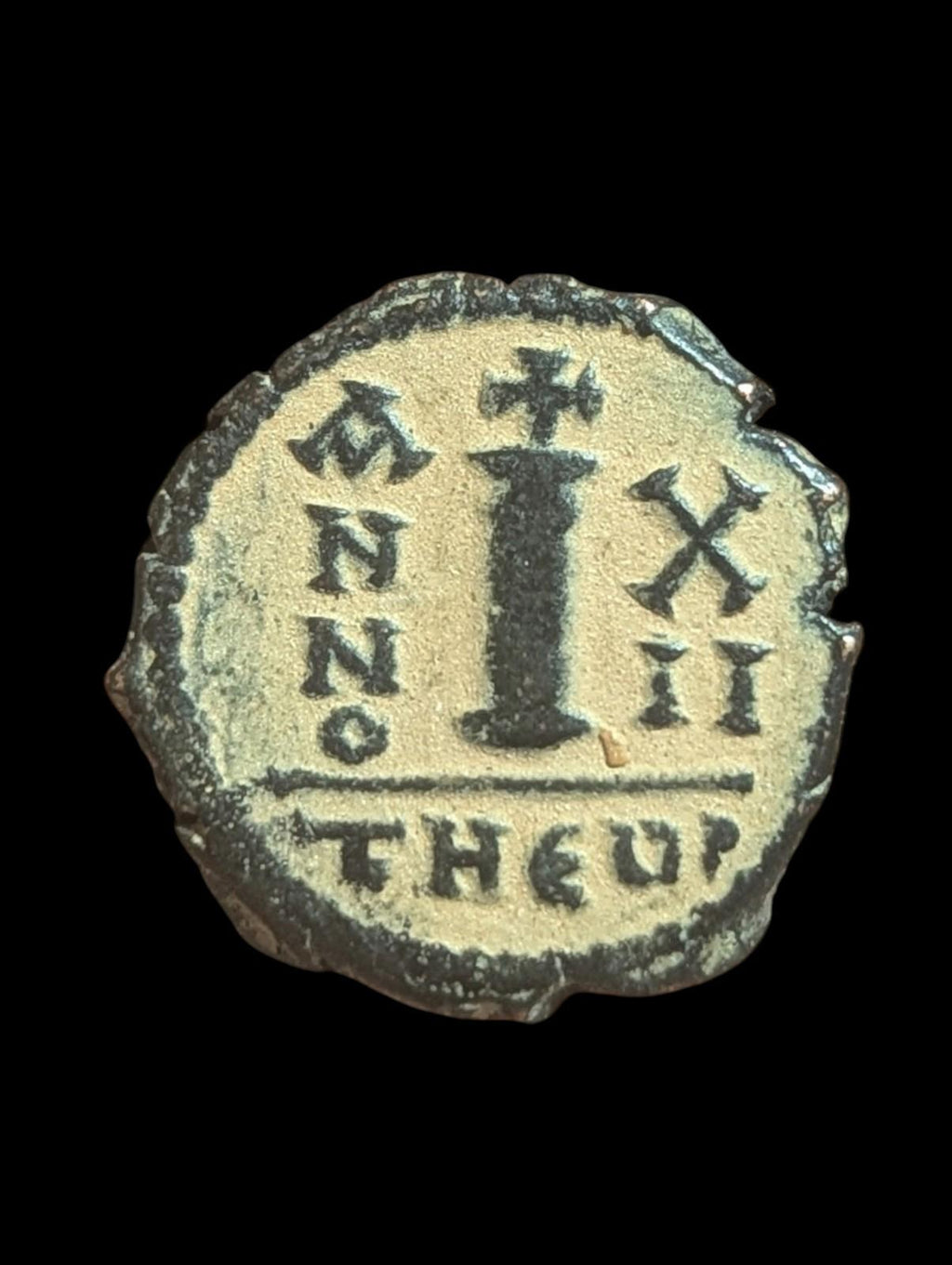 Byzantine Half Follis 593-4 Antioch Coin, Maurice Tiberius, Antioch, Bronze