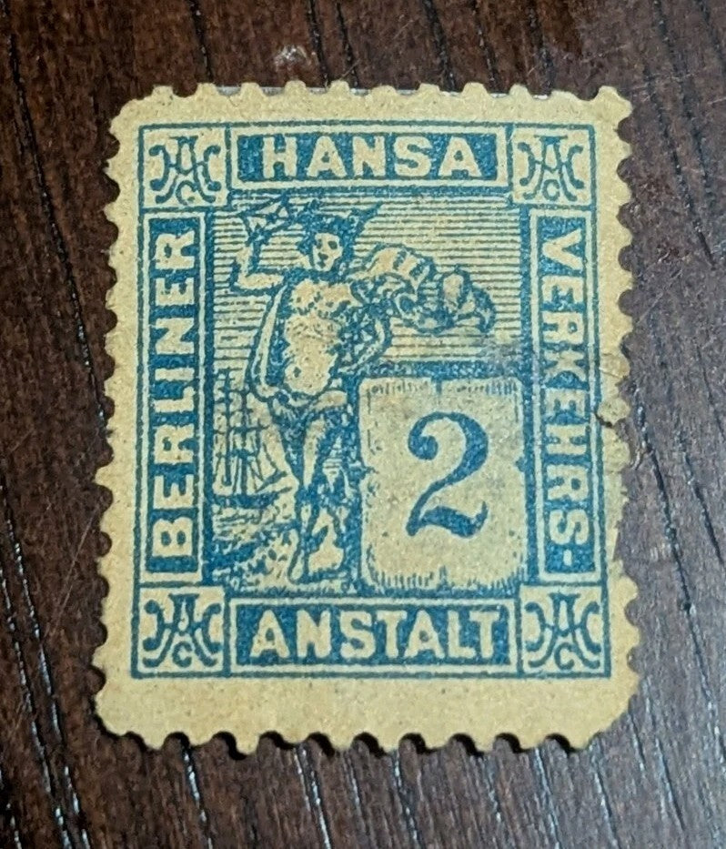 Germany 1886 local private post Berlin HANSA 2pf blue MH