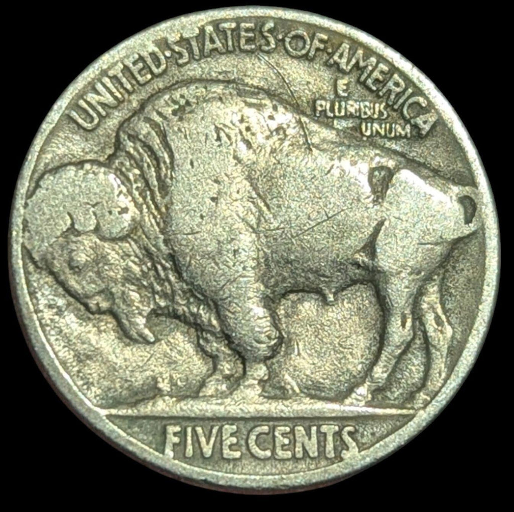 Rare 1928 Buffalo Nickel has Multiple Errors**  on the Rim, No Mint Mark