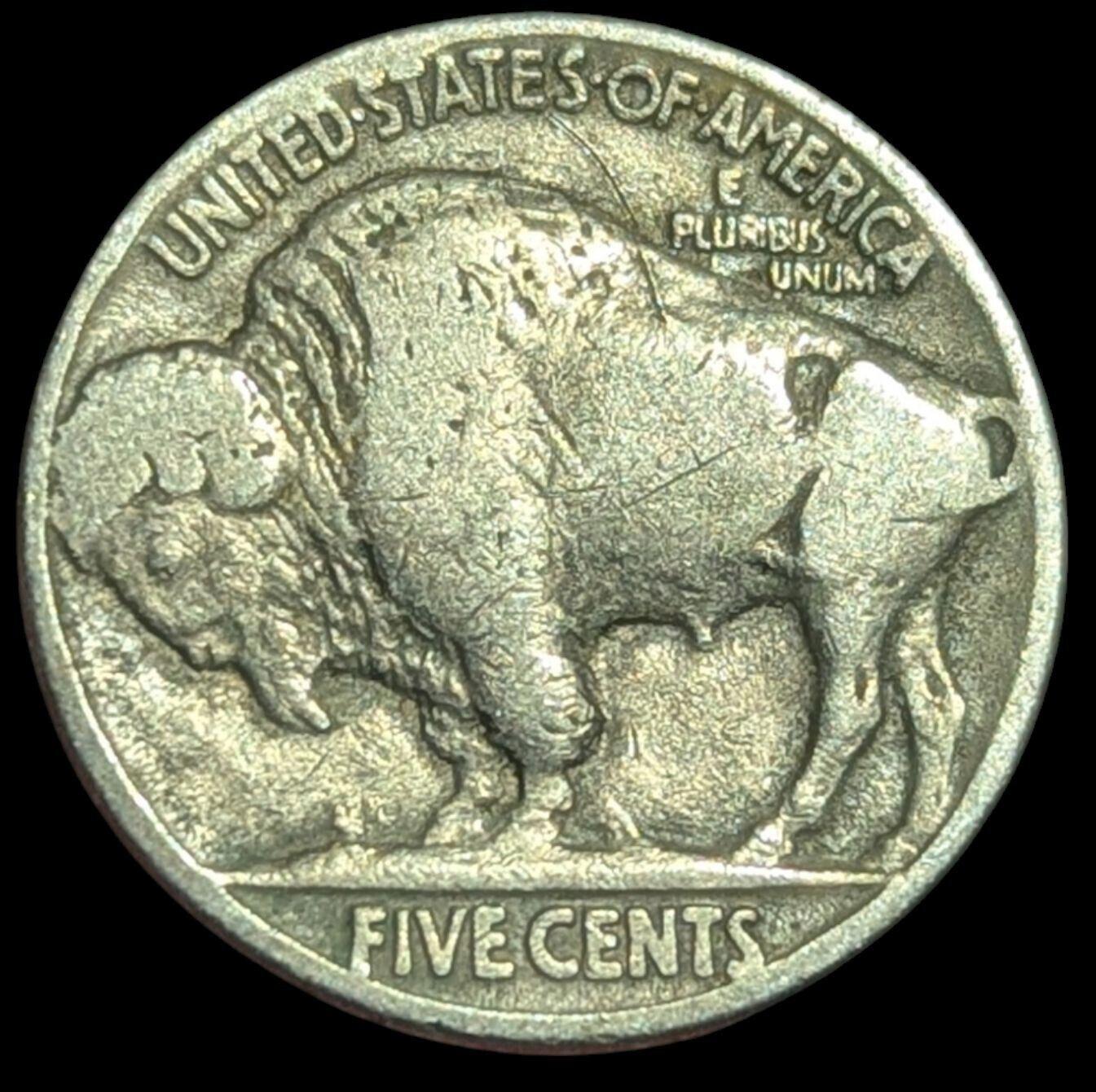 Rare 1928 Buffalo Nickel has Multiple Errors**  on the Rim, No Mint Mark
