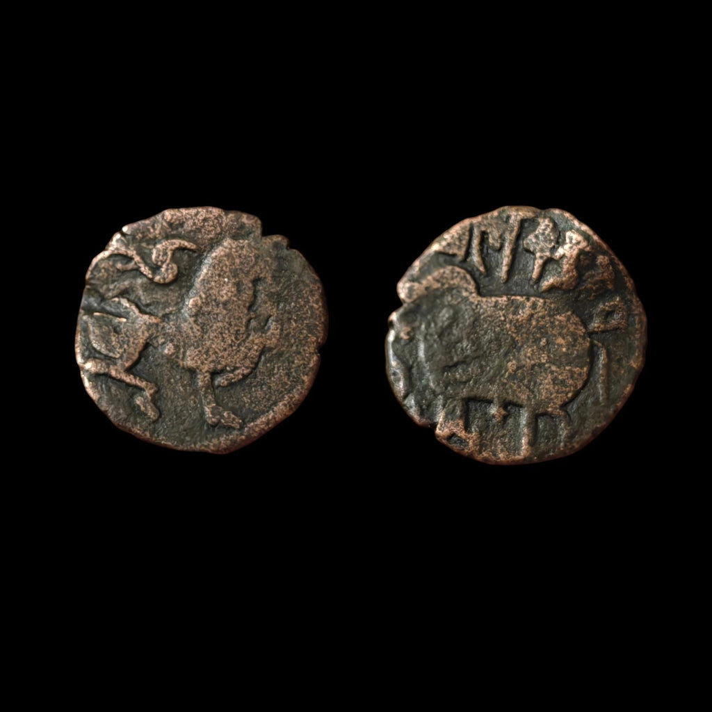 稀有，高品相，奥欣德·沙希王朝，瓦卡·提婆青铜jital，公元870-1000年**
