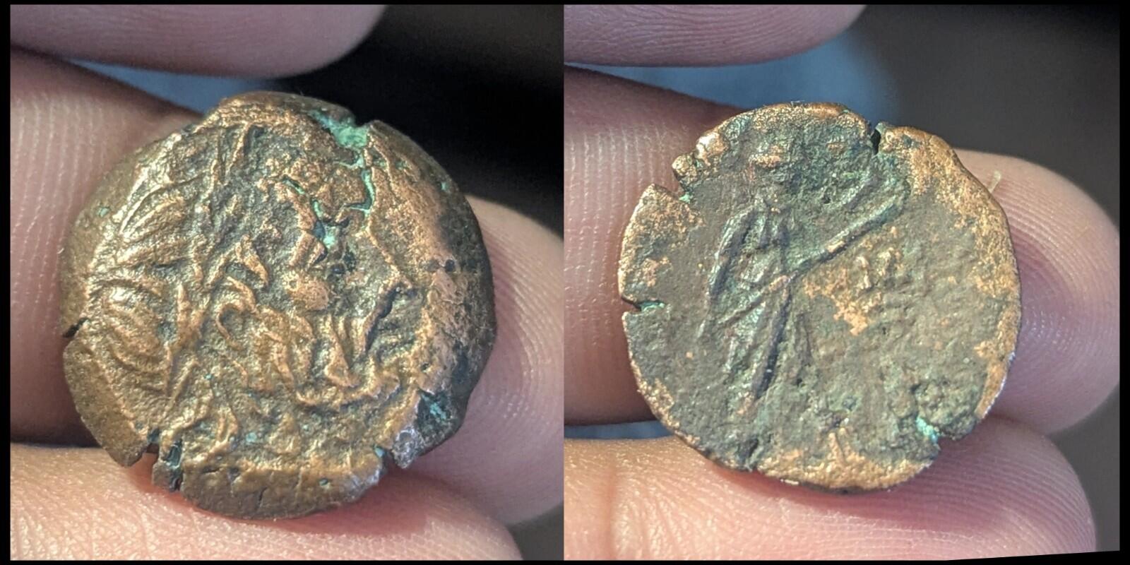 Ancient Indo-Greeks, King of Bactria Euthydemos 230-190 BC Copper Very Rare