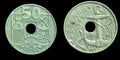 1949 Spain 50 Centimos High Grade! Beautiful!