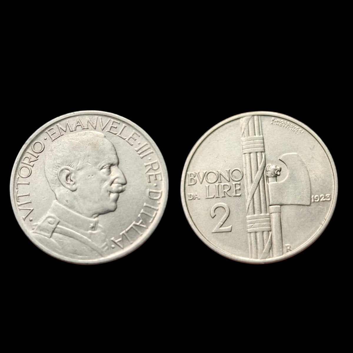 1923 Italie Une 1 Lire Femme assise à gauche Nickel Monnaie mondiale Monnaie rare