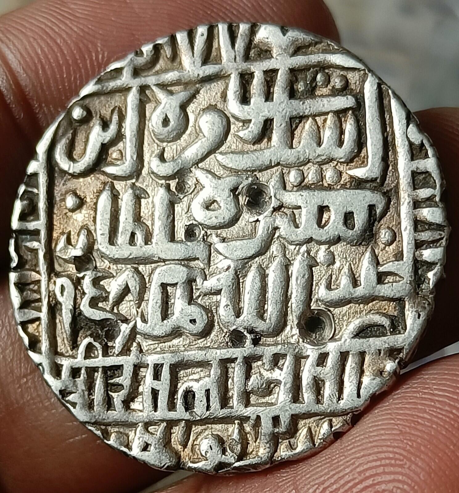 #V23# India Delhi sultanate silver Rupee Ruller ISLAM SHAH SURI 1550-1560AD Rare