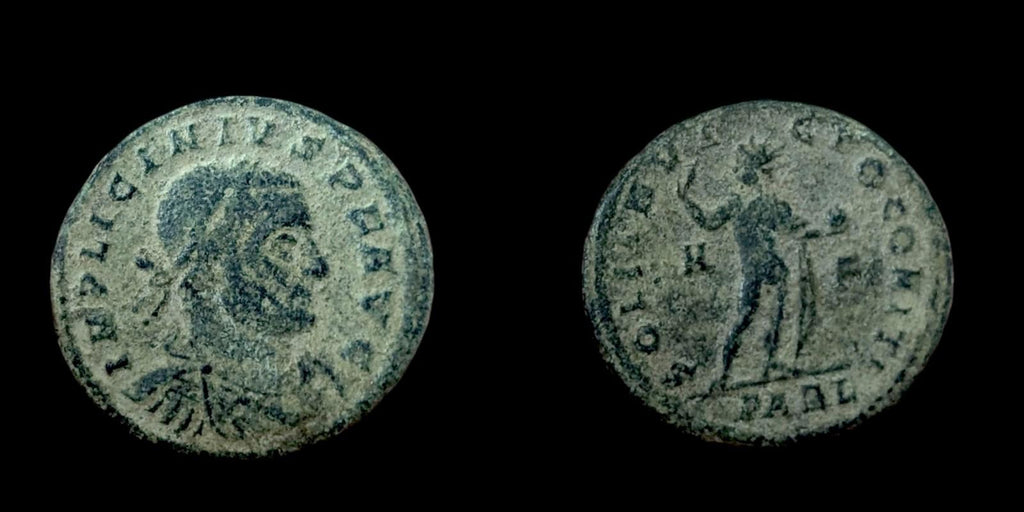 308-337 AD Roman Licinius I The Sol Trier AE Follis Arelatum Mint France Rare