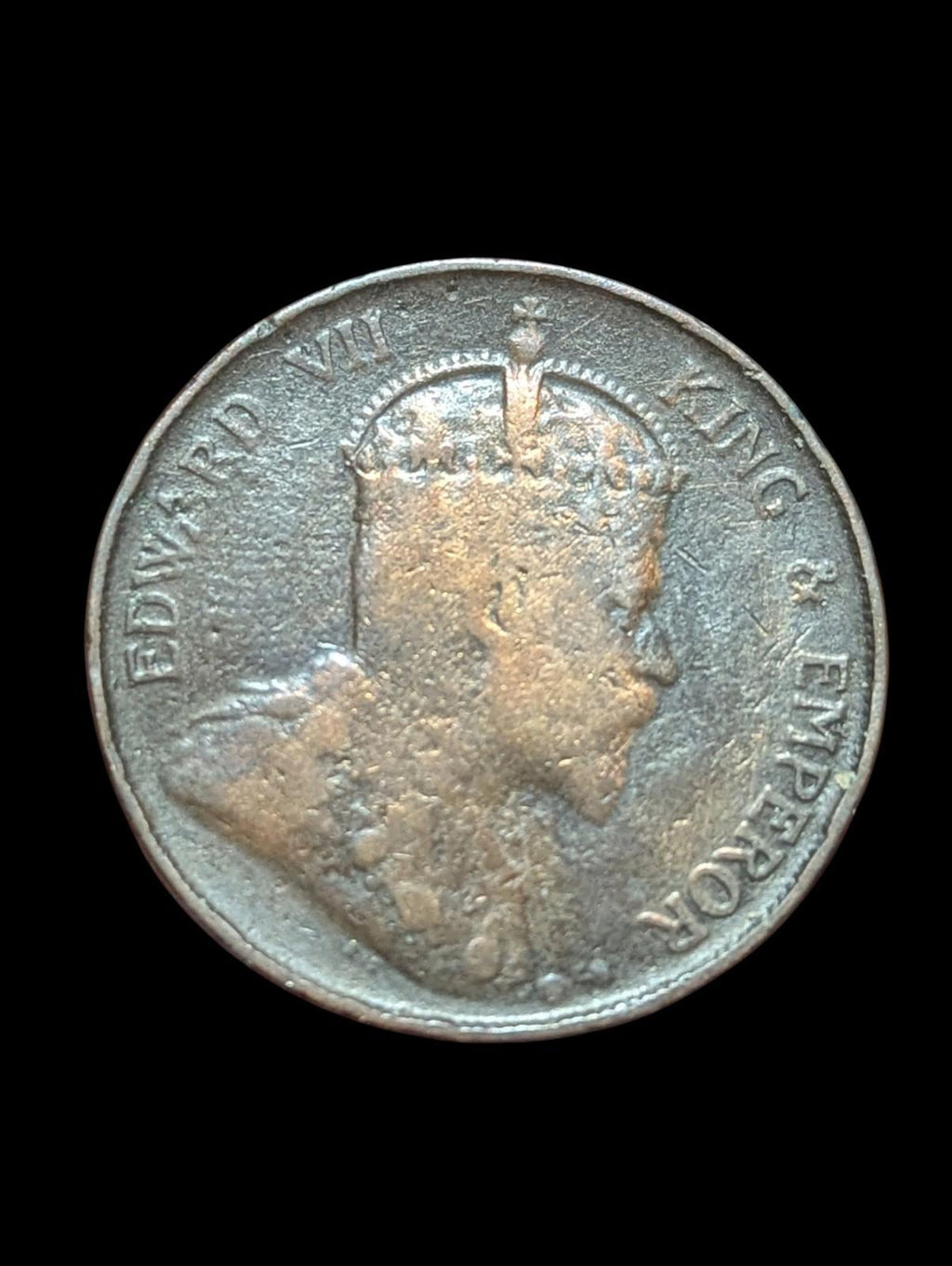 Pièce de monnaie en cuivre britannique de 1 cent de Hong Kong 1904