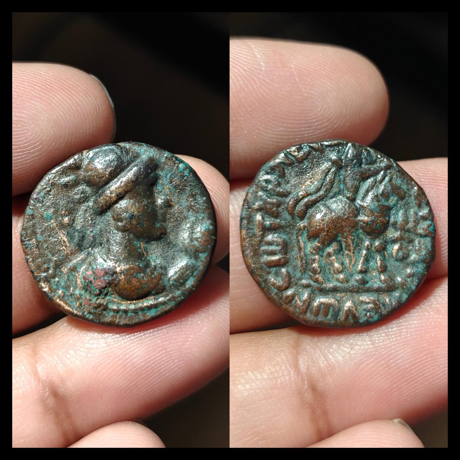 Indien Kushan Soter Megas Tetradrachm Museum Quality Bronze 20 mm
