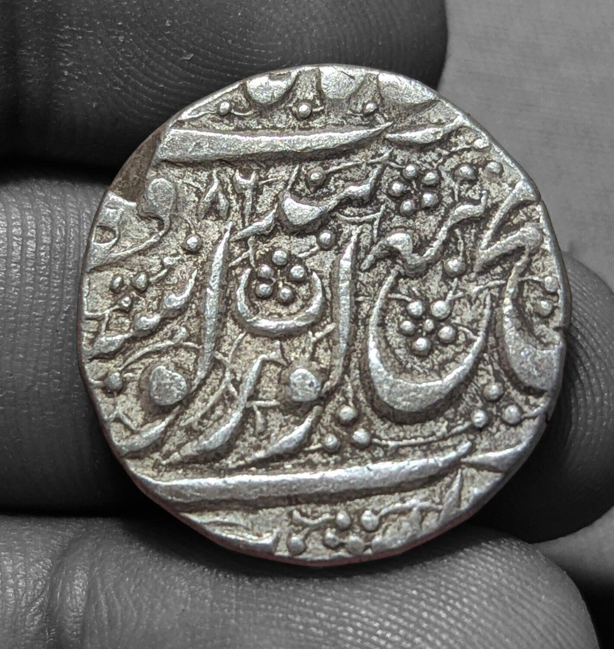 India-Sikh Empire silver coin of Maharaja Ranjit Singh Old NANAK Sahi Rupee