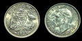 Australia 1943 D 6 Pence Kangaroo animal Uncirculated