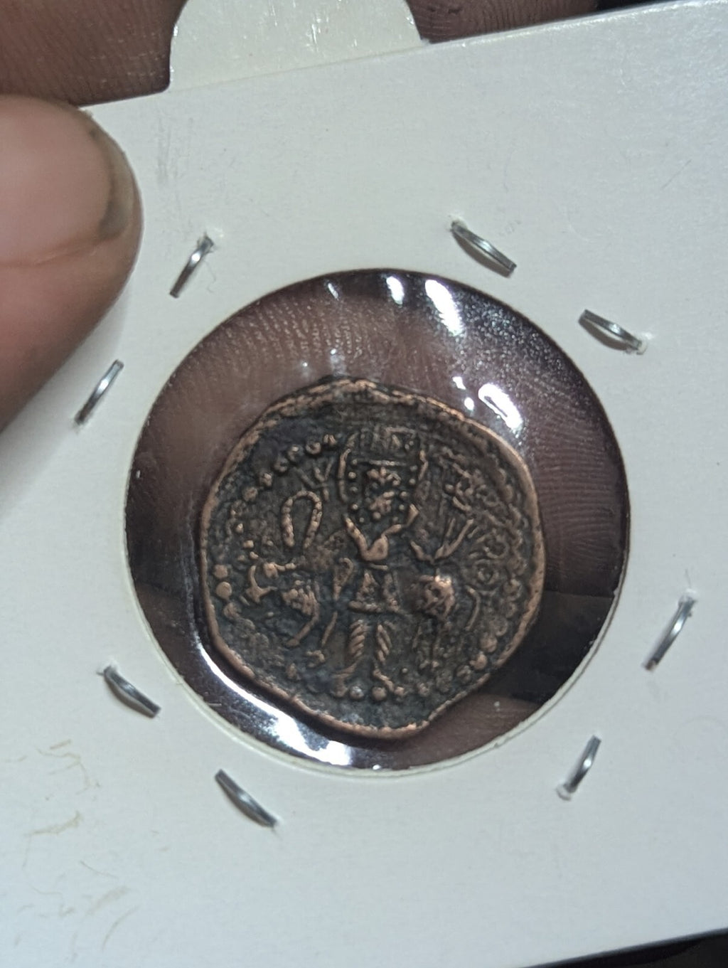 KUSHANO SASNIAN. AE UNIT. HORMIZD I KUSHANSHAH 265-295 AD. FIRE ALTAR REVERSE