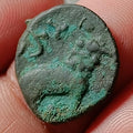 #Rownak#V80#Ancient India Satavahana Satakarni Elephant potin coin 1 Karashapana