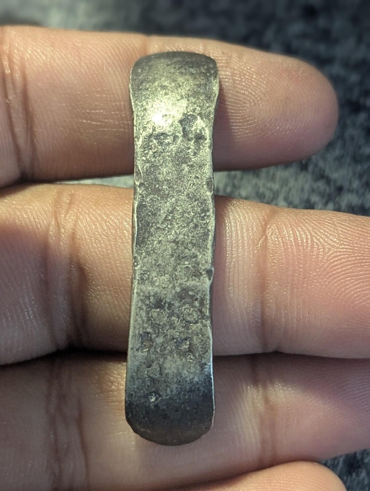 ⭐INDIA⭐. Ancient GANDHARA JANAPADA Authentic OLD 600 B.C Silver Coin Bent Bar