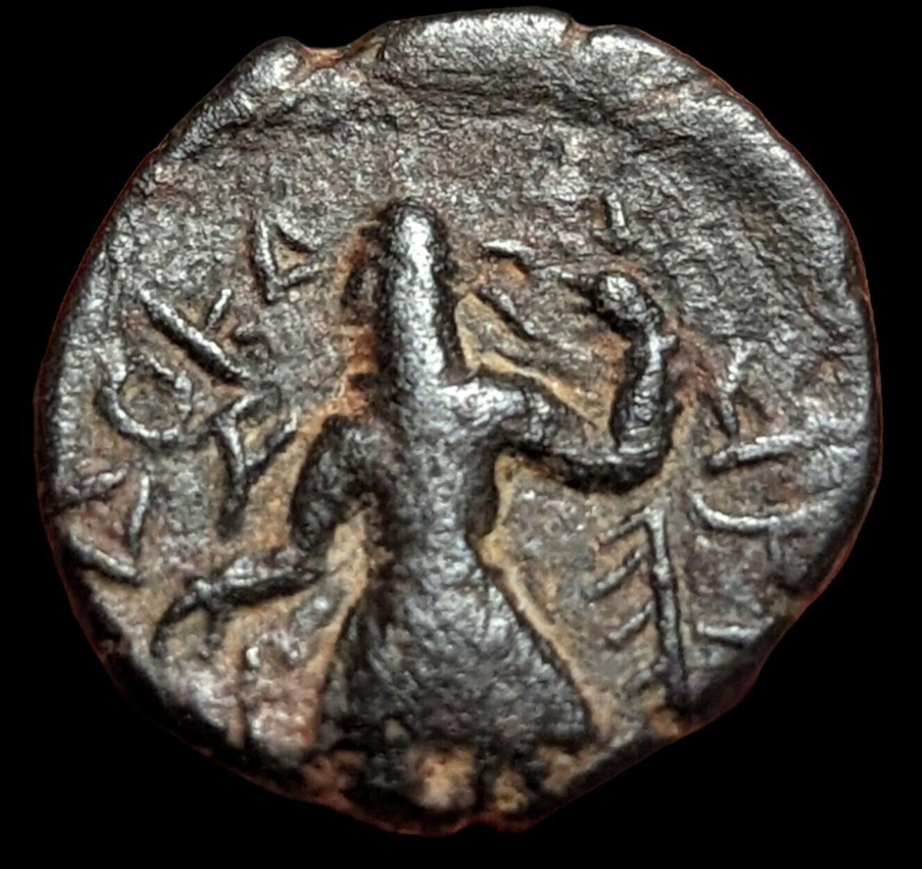 Dynastie Kushan, Kanishka Ier, drachme en bronze ou 1/4 d'unité, v. 128-150 de notre ère, RARE