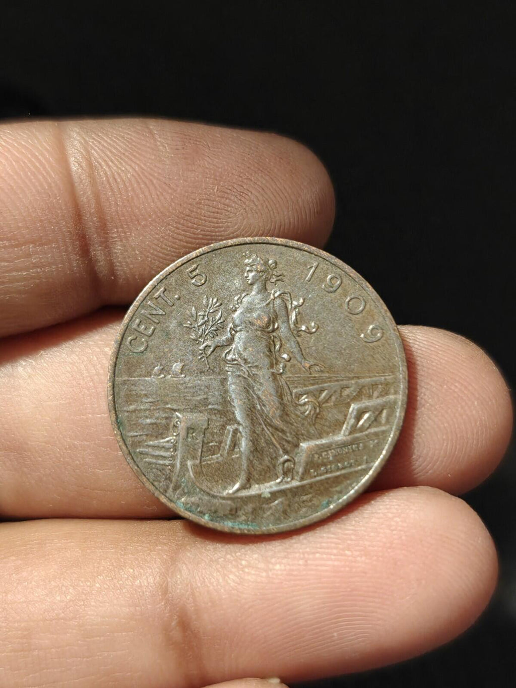 Italy 1909 Vittorio Emanvele III 5 Centesimi Uncirculated Rare In Condition