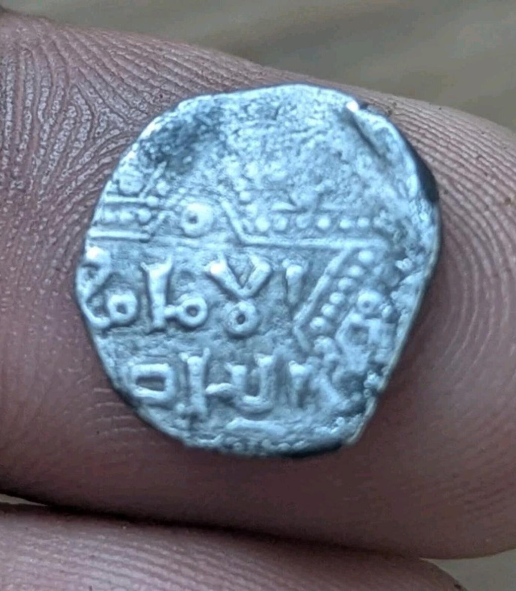 Crusader imitation of al-Zahir Ghazi AR 1/4 dirham 614?AH Tripoli Rare
