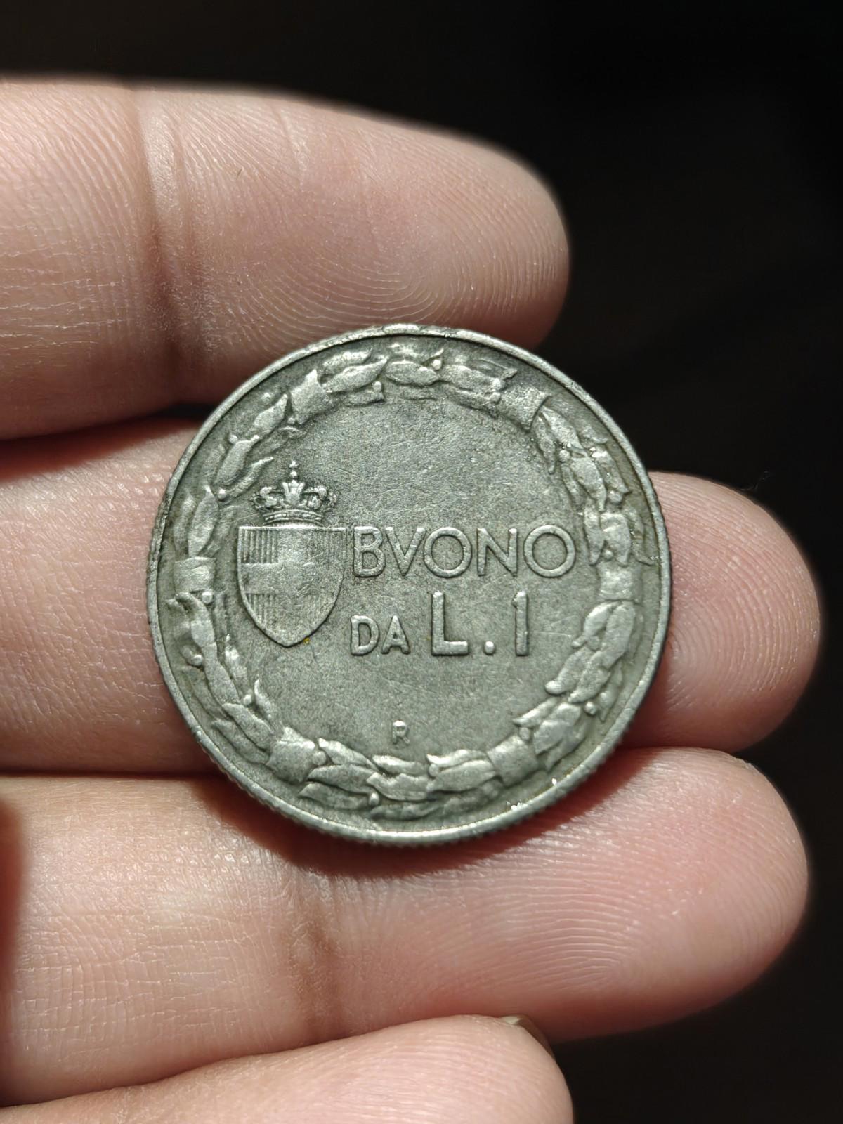 1922 Italie Une 1 Lire Femme assise à gauche Nickel Monnaie du monde Monnaie rare