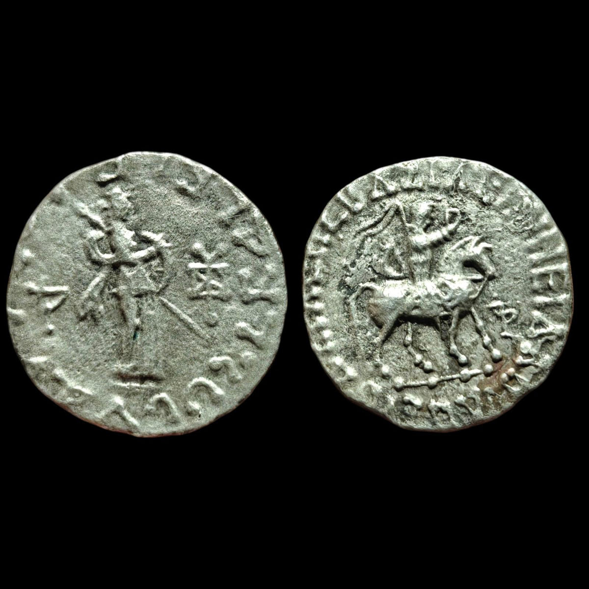INDO-SCYTHIAN KINGS. Azes I. Circa 58-19 BC. AR silver Tetradrachm