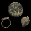 Ancient Bronze Ring GENUINE Roman Byzantine Ornamented Collectible Dark Patina