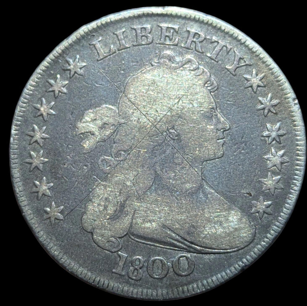 1800 - Draped Bust Silver Dollar - VF Détails Date rapprochée Low 8 10 Arrow Rev, 26g
