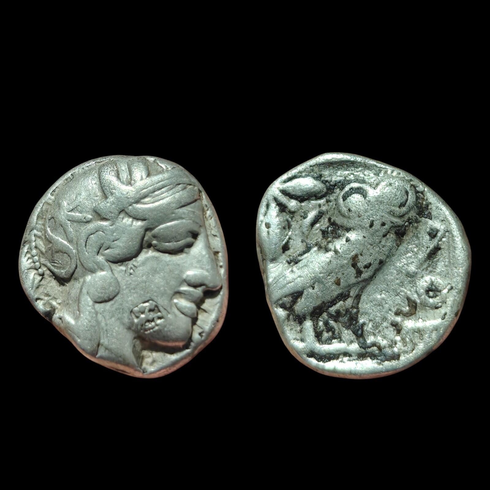 Ancient Greek Tetradrachm Illyria Attica Athens 404 BC Silver Owl Coin