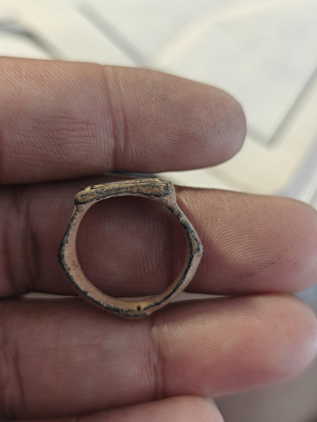 Ancient Egyptian Judaea Islamic Ring GENUINE Ornamented Collectible Dark Patina