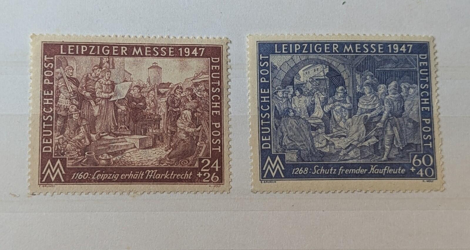 Germany B296-B297, MNH. Michel 941-942. Leipzig Fair 1947. Paintings.
