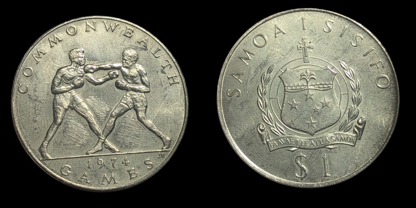 Samoa - Pièce - 1 Tala 1974 - X Jeux du Commonwealth - Boxeur - Cuivre Nickel